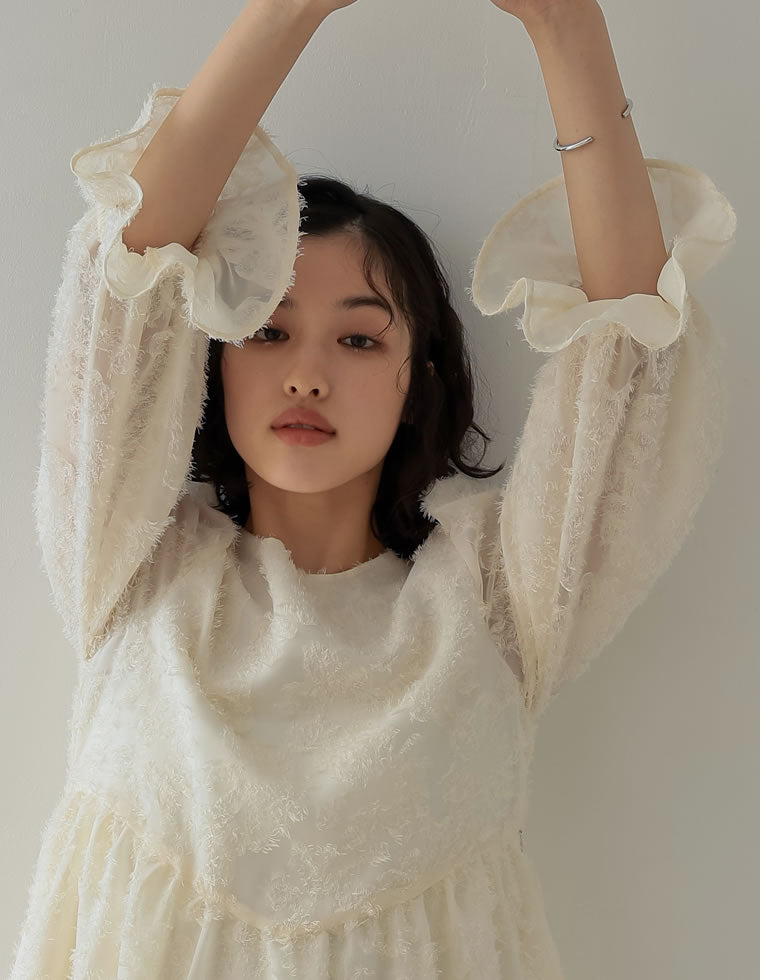 フラワージャガードシアーフレアワンピース - ワンピース通販 | 人気