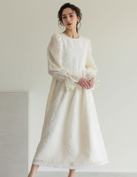 未使用タグ付✨LAURA ASHLEY　ジャガードフラワー　ワンピース　11号 フラワージャガードシアーフレアワンピース - ワンピース通販 | 人気