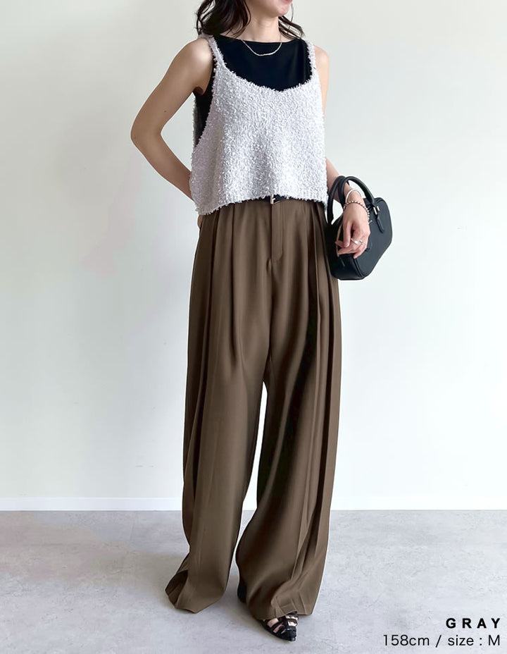 【TIME SALE 20%OFF ¥3,747⇒¥2,997】[2025SS COLLECTION]リボンヤーンキャミソールビスチェ トップス 人気レディースファッション通販 リエディ