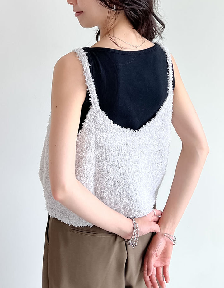 【TIME SALE 20%OFF ¥3,747⇒¥2,997】[2025SS COLLECTION]リボンヤーンキャミソールビスチェ トップス 人気レディースファッション通販 リエディ