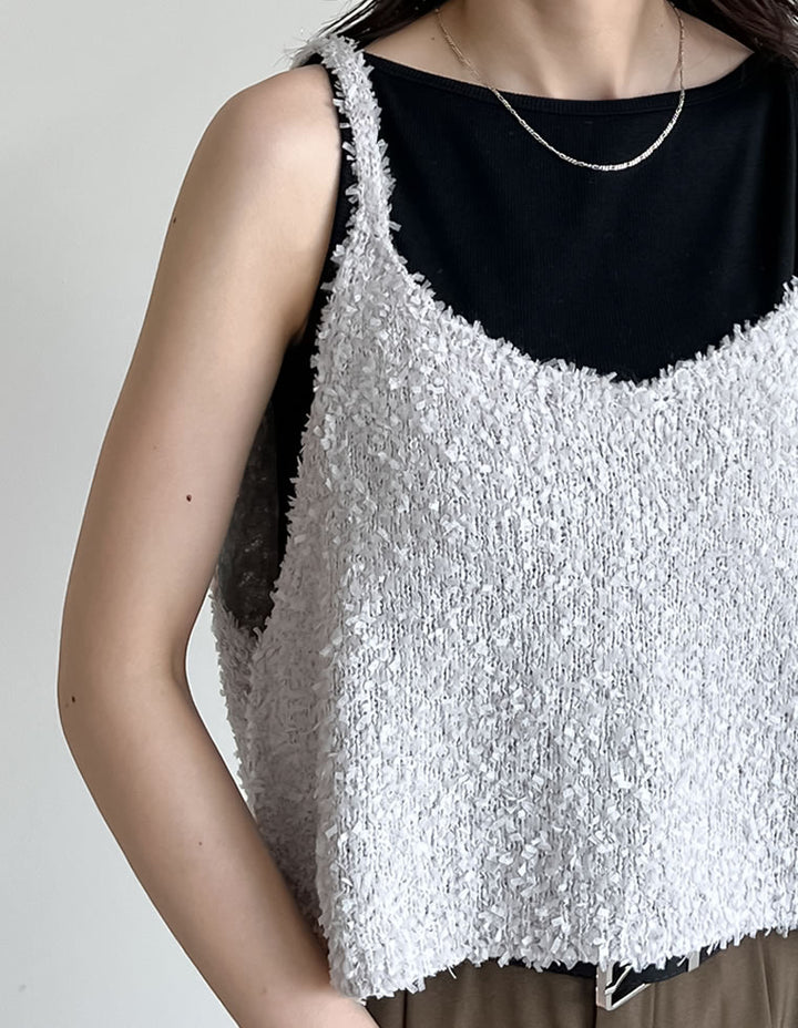 【TIME SALE 20%OFF ¥3,747⇒¥2,997】[2025SS COLLECTION]リボンヤーンキャミソールビスチェ トップス 人気レディースファッション通販 リエディ