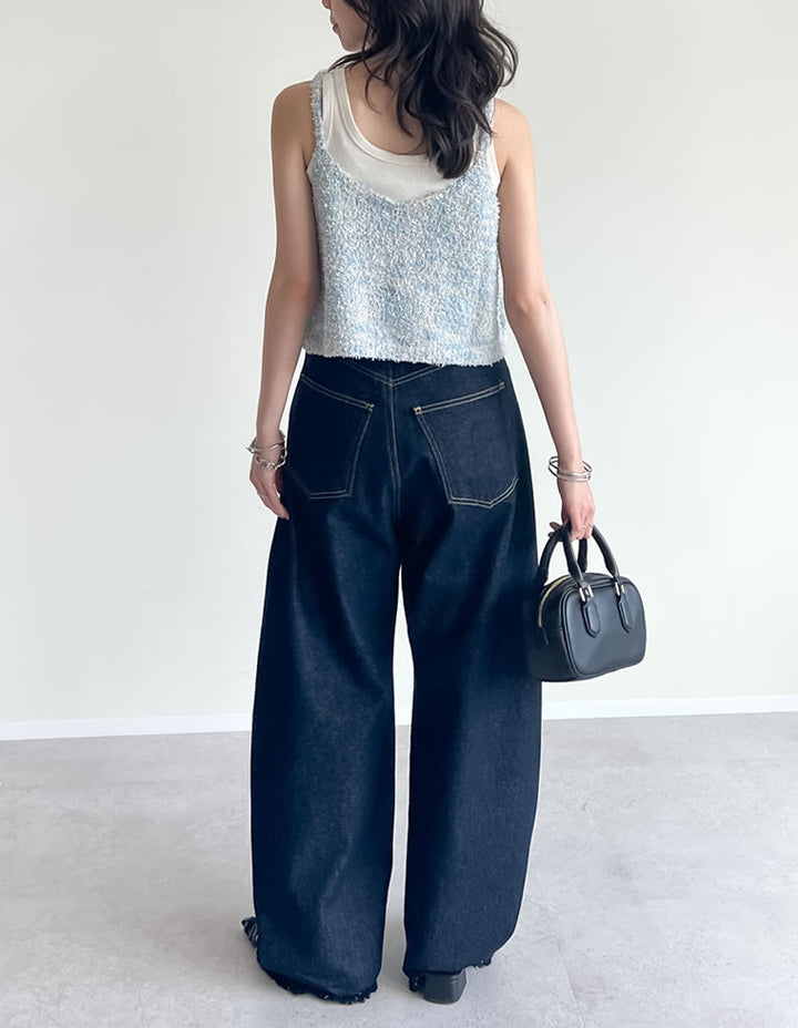 【TIME SALE 20%OFF ¥3,747⇒¥2,997】[2025SS COLLECTION]リボンヤーンキャミソールビスチェ トップス 人気レディースファッション通販 リエディ