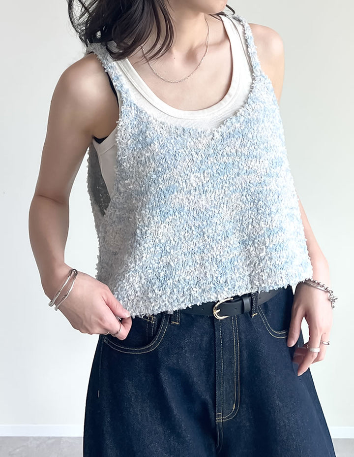 【TIME SALE 20%OFF ¥3,747⇒¥2,997】[2025SS COLLECTION]リボンヤーンキャミソールビスチェ トップス 人気レディースファッション通販 リエディ