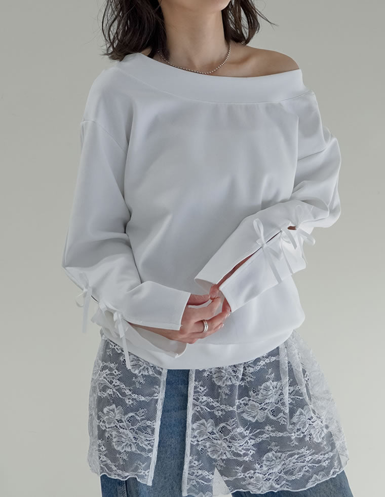 ライトポンチマルチウェイ袖リボントップス - トップス通販 | 人気
