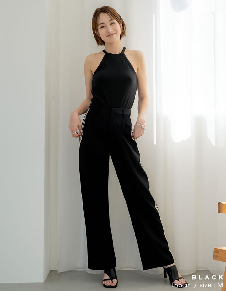 【TIME SALE 35%OFF ¥2,998⇒¥1,948】[2025 SUMMER COLLECTION]テレコリブホルターネックカップ付きタンクトップ[返品交換不可][mb] トップス 人気レディースファッション通販 リエディ