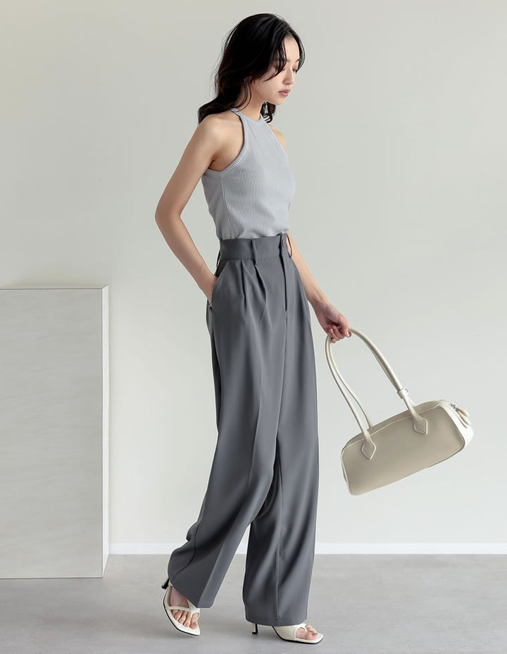 【TIME SALE 35%OFF ¥2,998⇒¥1,948】[2025 SUMMER COLLECTION]テレコリブホルターネックカップ付きタンクトップ[返品交換不可][mb] トップス 人気レディースファッション通販 リエディ