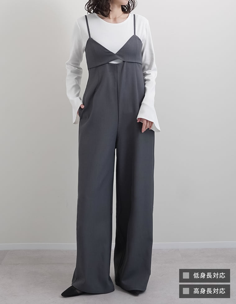 H BEAUTY&YOUTH ツイルオールインワン ネイビー sizeM H BEAUTY&YOUTH