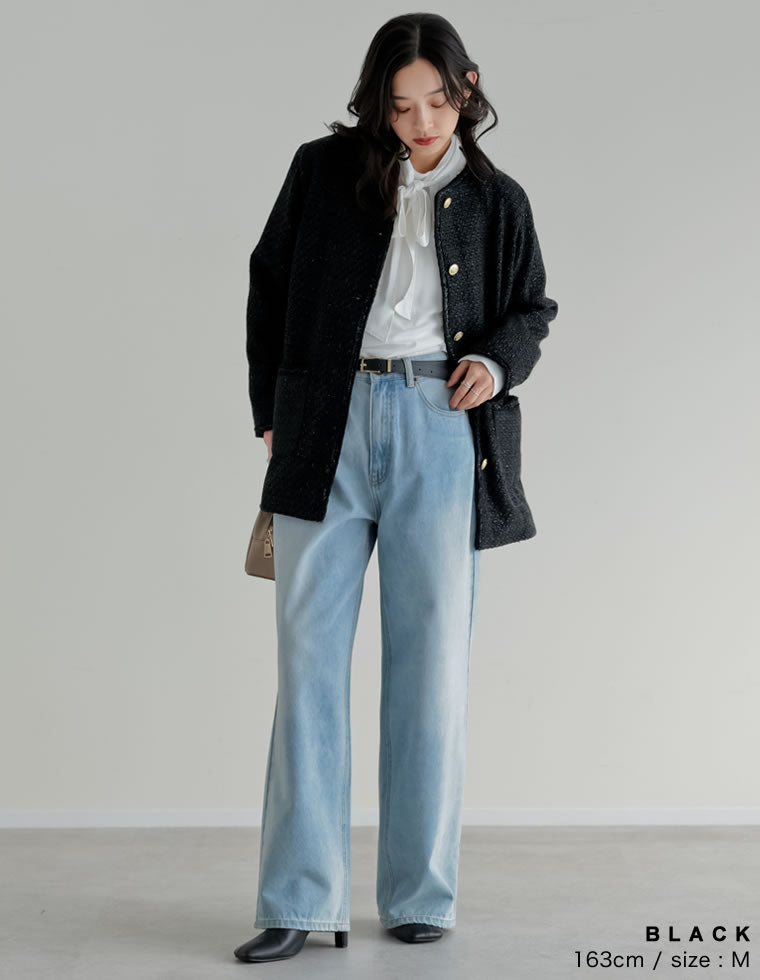 オーバーサイズ金ボタンツイードジャケット - ジャケット/アウター通販