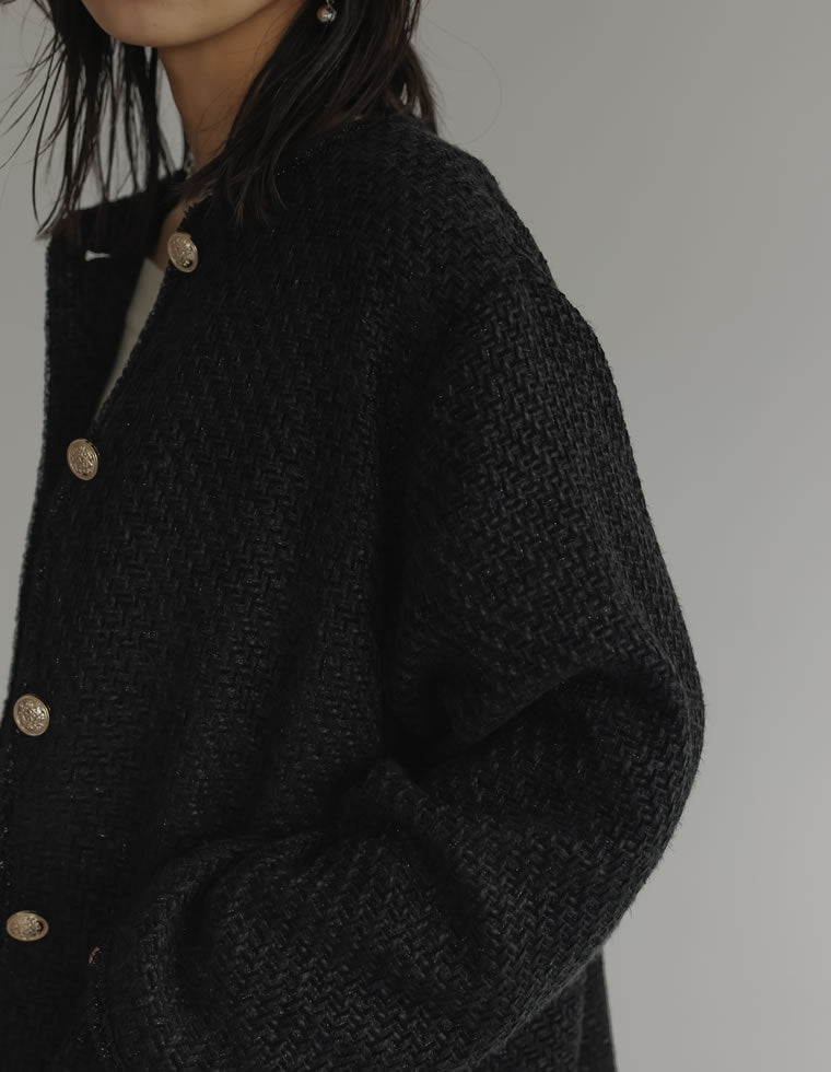 オーバーサイズ金ボタンツイードジャケット - ジャケット/アウター通販