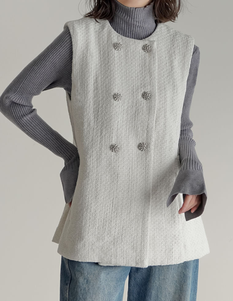 ダブルシルバー釦ツイードベスト - ジャケット/アウター通販 | 人気