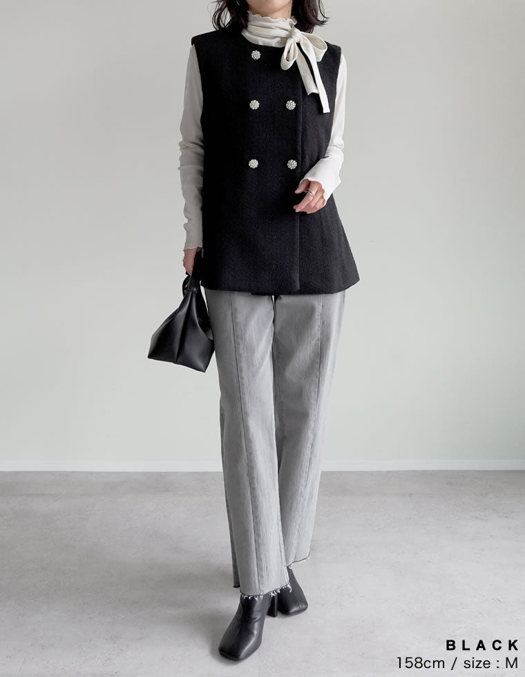 ダブルシルバー釦ツイードベスト - ジャケット/アウター通販 | 人気