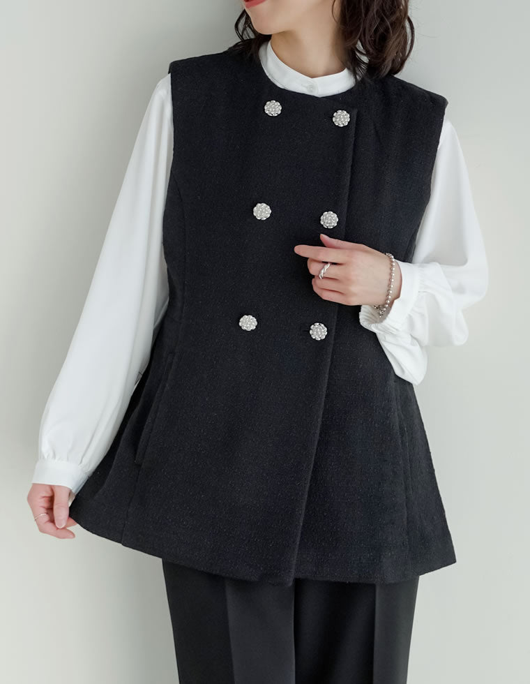 ☆新品・未使用☆ツイードベスト B.C STOCK（ベーセーストック） コート アウター ウォッシャブル / 前