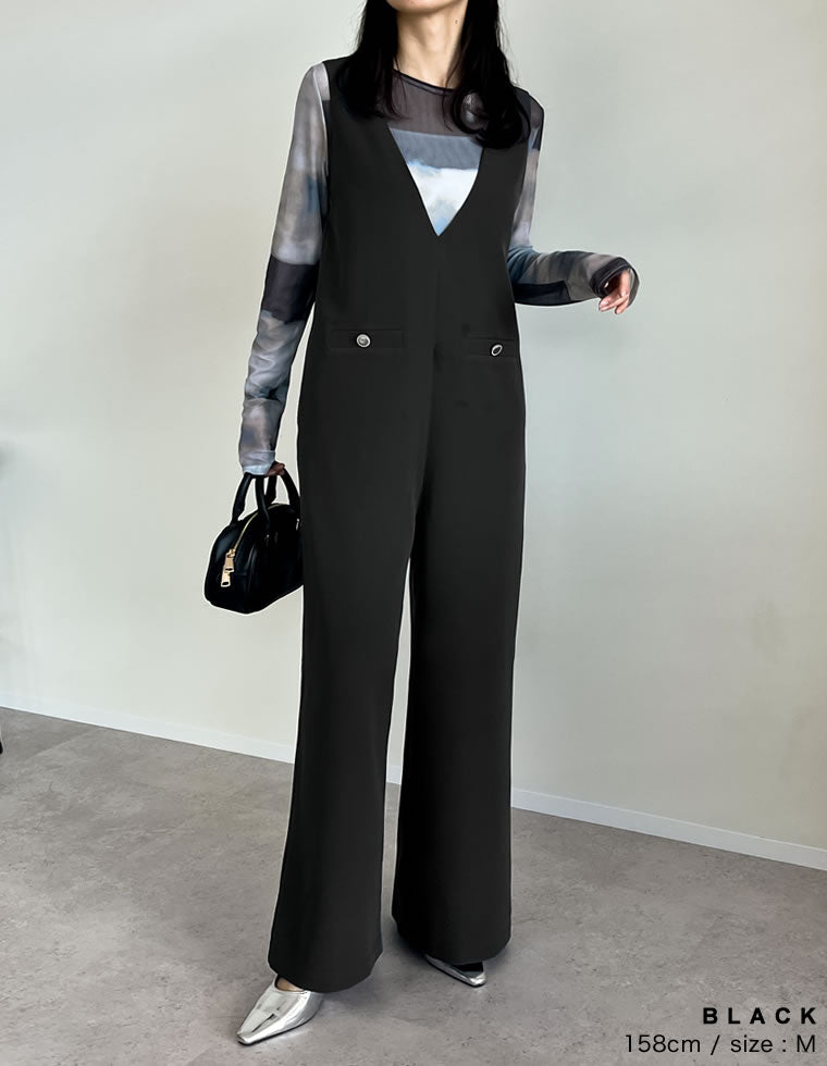 【未使用品】オリーブグリーン Vネック オールインワン 139383_k1_2.jpg?v=1747783512