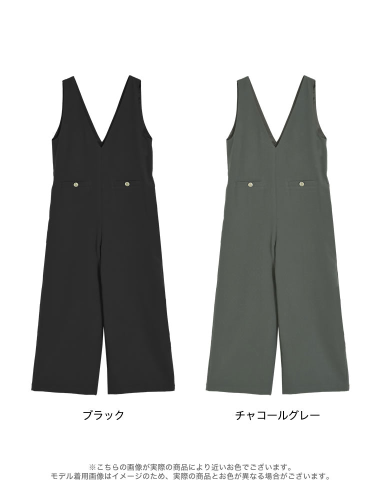 深Vネック金ボタンオールインワン - オールインワン通販 | 人気