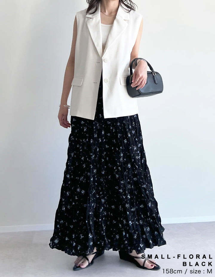 【TIME SALE 20%OFF ¥5,998⇒¥4,798】[2025SS COLLECTION][低身長サイズ有]フラワー柄クリンクルスカート スカート 人気レディースファッション通販 リエディ