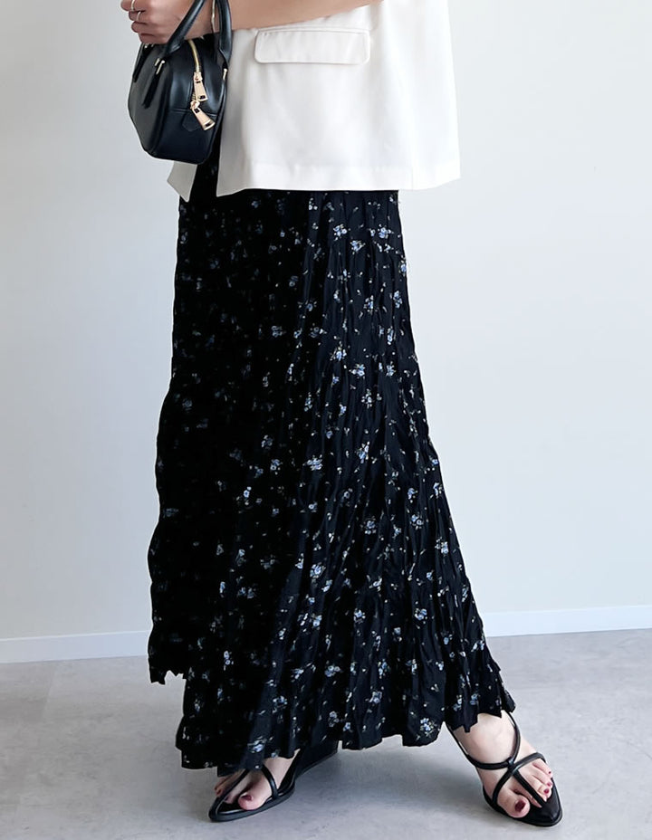 【TIME SALE 20%OFF ¥5,998⇒¥4,798】[2025SS COLLECTION][低身長サイズ有]フラワー柄クリンクルスカート スカート 人気レディースファッション通販 リエディ