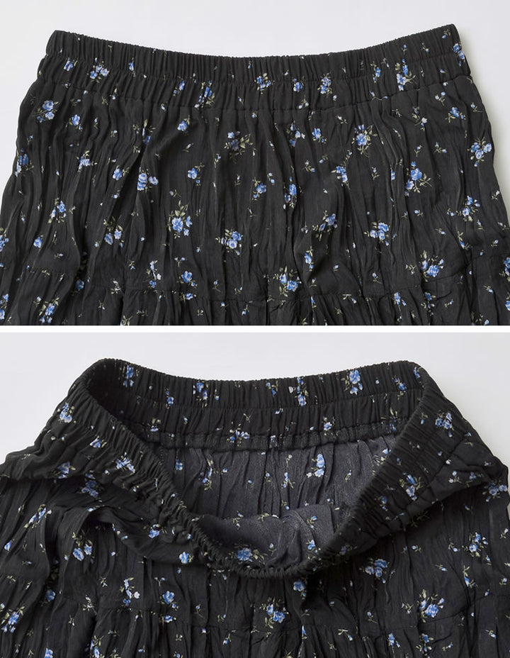 【TIME SALE 20%OFF ¥5,998⇒¥4,798】[2025SS COLLECTION][低身長サイズ有]フラワー柄クリンクルスカート スカート 人気レディースファッション通販 リエディ
