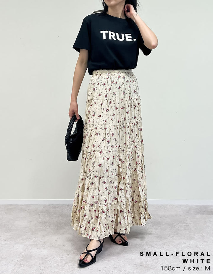 【TIME SALE 20%OFF ¥5,998⇒¥4,798】[2025SS COLLECTION][低身長サイズ有]フラワー柄クリンクルスカート スカート 人気レディースファッション通販 リエディ
