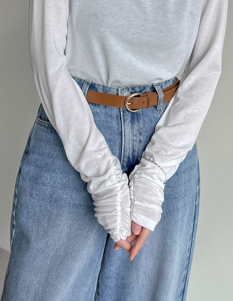 シアースムース袖シャーリングロンT - トップス通販 | 人気レディース