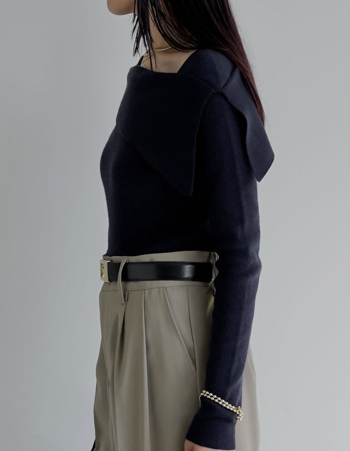 アシメオフショルダーリブニットトップス トップス 人気レディースファッション通販 リエディ