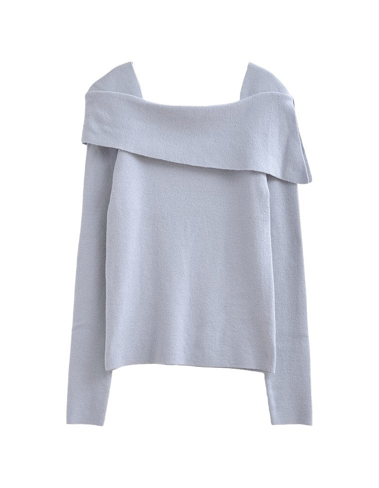 アシメオフショルダーリブニットトップス - トップス通販 | 人気