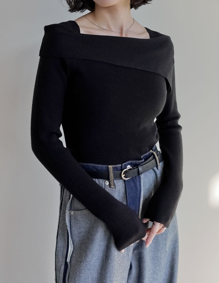 Andequal グリッターリブニット オフショルダー Andequal グリッターリブニット オフショルダー 2025年最新】肩