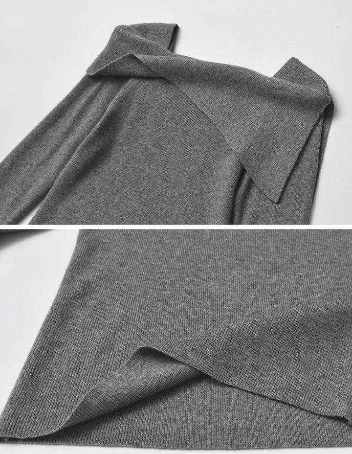 [ブラ紐隠し]アシンメトリーオフショルダーリブニットトップス トップス 人気レディースファッション通販 リエディ