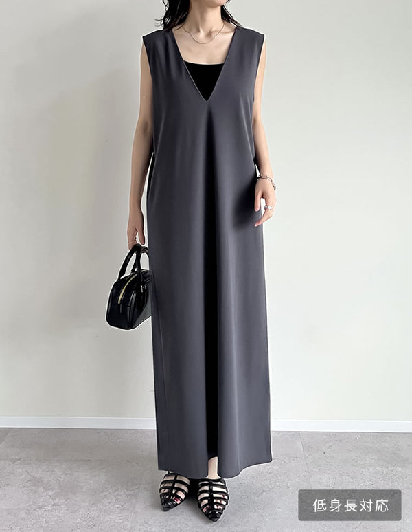 【FINAL SALE 20%OFF】[夏の体型カバーに◎][低身長サイズ有][イージーケア]前後2WAYカットジョーゼットジャンパースカート