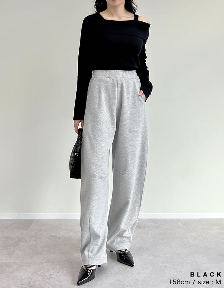 【TIME SALE 15%OFF】リブカットソーストラップアシンメトリートップス トップス 人気レディースファッション通販 リエディ