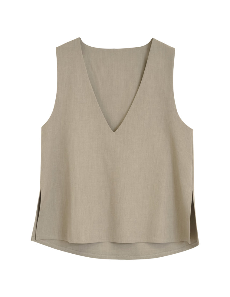 ストレッチミックスツイルVネックベスト - トップス通販 | 人気