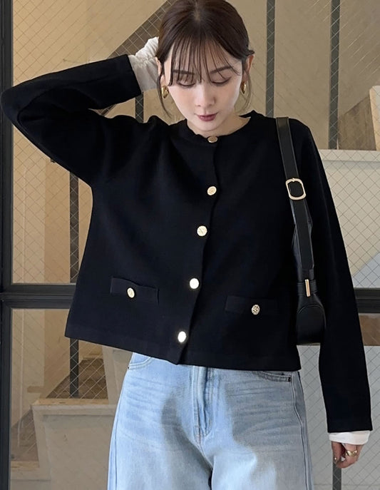 [nachicoさんセレクト][2025SS COLLECTION]メタリックボタンカーディガン トップス 人気レディースファッション通販 リエディ