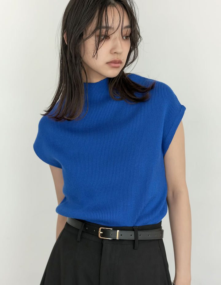 【TIME SALE 30%OFF ¥3,298⇒¥2,308】[涼感]レーヨンブレンドボトルネックフレンチスリーブニットトップス[mb] トップス 人気レディースファッション通販 リエディ