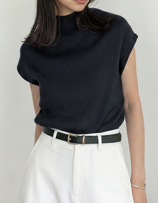【TIME SALE 15%OFF】[涼感]レーヨンブレンドボトルネックフレンチスリーブサマーニットトップス[mb] トップス 人気レディースファッション通販 リエディ