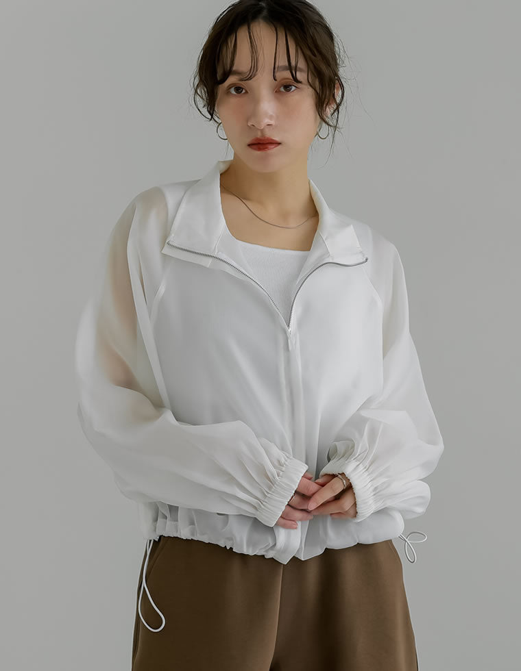 シアーZIPブルゾン - ジャケット/アウター通販 | 人気レディース