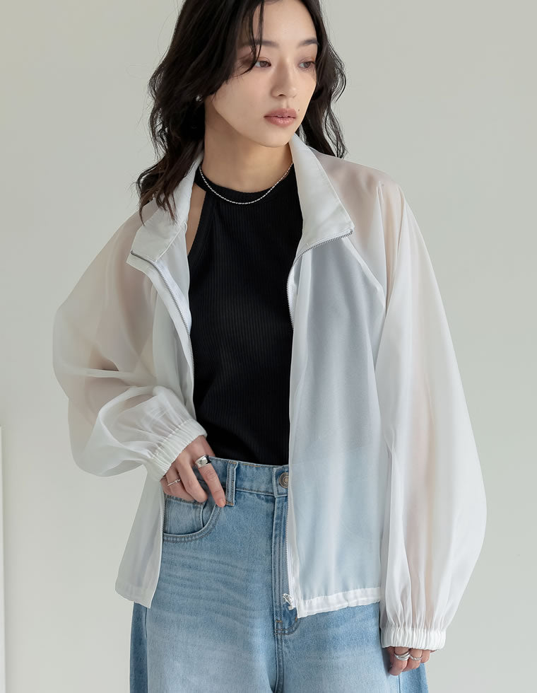 シアーZIPブルゾン - ジャケット/アウター通販 | 人気レディース