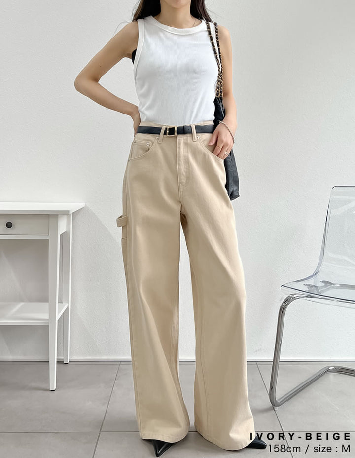 【TIME SALE 30%OFF ¥4,998⇒¥3,498】[2025 SUMMER COLLECTION][低身長/高身長サイズ有][脚長×抜け感デザイン]花柄or無地カツラギワークデザインペインターパンツ パンツ 人気レディースファッション通販 リエディ