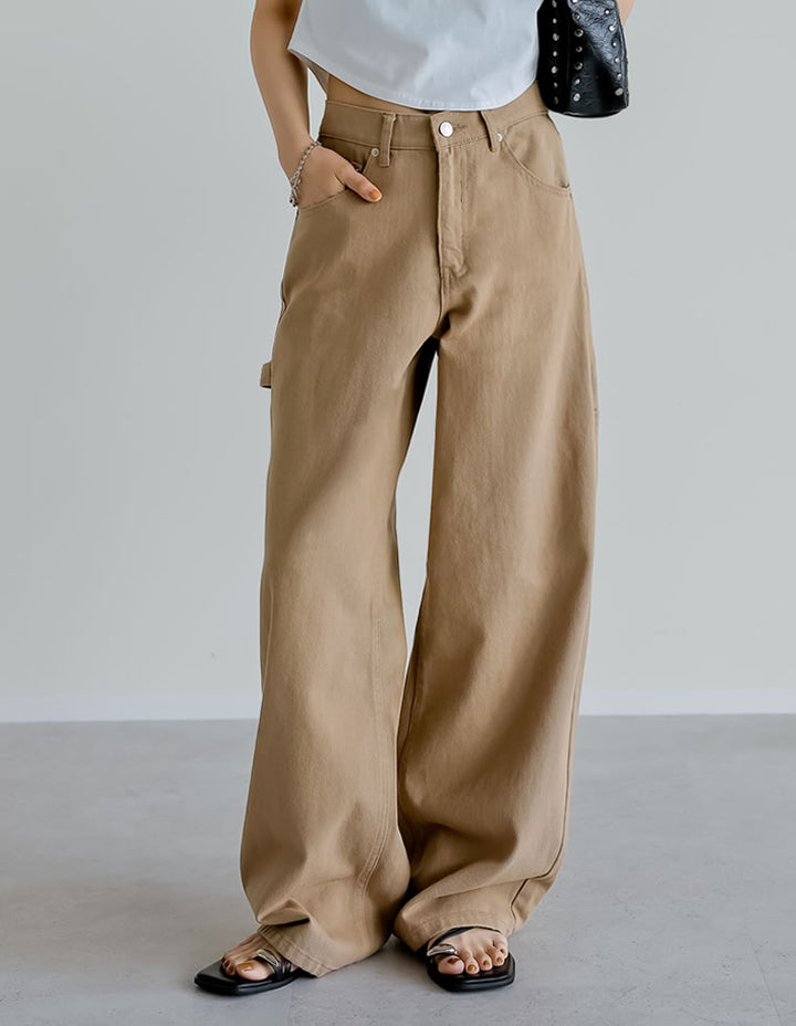 【TIME SALE 30%OFF ¥4,998⇒¥3,498】[2025 SUMMER COLLECTION][低身長/高身長サイズ有][脚長×抜け感デザイン]花柄or無地カツラギワークデザインペインターパンツ パンツ 人気レディースファッション通販 リエディ