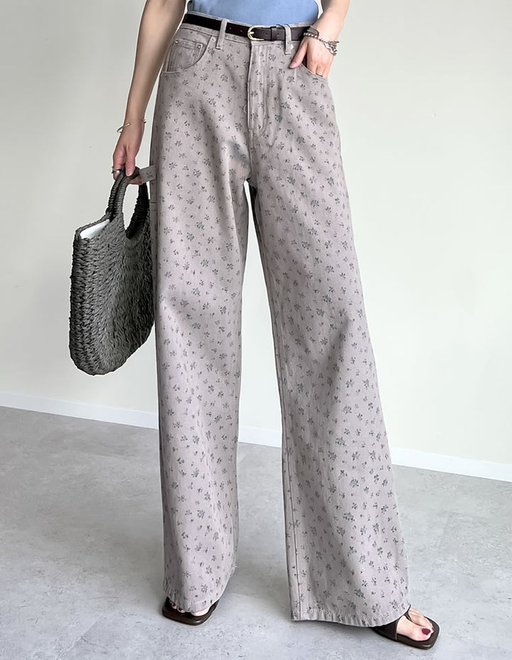 【TIME SALE 30%OFF ¥4,998⇒¥3,498】[2025 SUMMER COLLECTION][低身長/高身長サイズ有][脚長×抜け感デザイン]花柄or無地カツラギワークデザインペインターパンツ パンツ 人気レディースファッション通販 リエディ