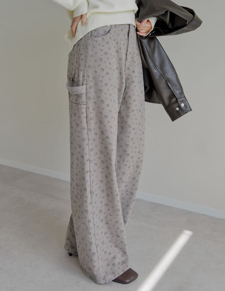 ≪20日11:59まで！期間限定ポイント10%UP対象≫【TIME SALE 15%OFF】[低身長/高身長サイズ有]花柄or無地カツラギワークデザインペインターパンツ パンツ 人気レディースファッション通販 リエディ