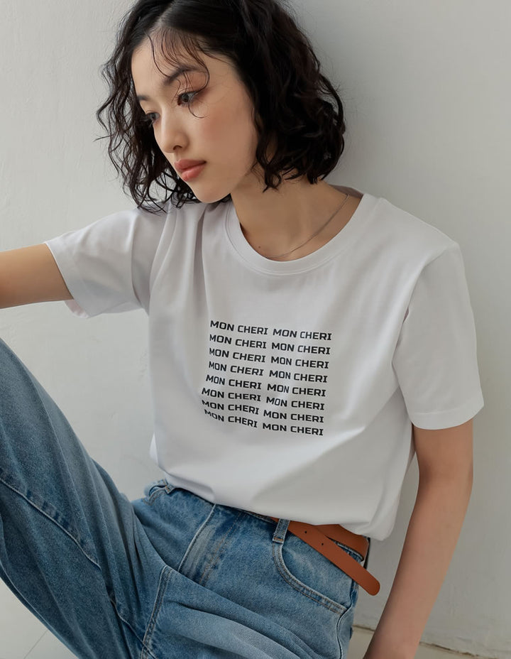 【TIME SALE 25%OFF ¥2,498⇒¥1,873】[2025 SUMMER COLLECTION][UVカット][接触冷感][紫外線対策]MON CHERIロゴTシャツ[mb] トップス 人気レディースファッション通販 リエディ