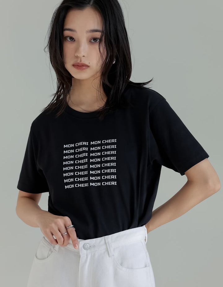 【TIME SALE 25%OFF ¥2,498⇒¥1,873】[2025 SUMMER COLLECTION][UVカット][接触冷感][紫外線対策]MON CHERIロゴTシャツ[mb] トップス 人気レディースファッション通販 リエディ