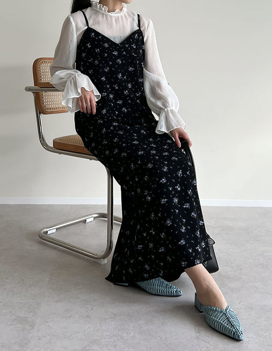 【TIME SALE 20%OFF ¥4,998⇒¥3,998】[低身長サイズ有]花柄orドット柄デシンキャミソールワンピース ワンピース 人気レディースファッション通販 リエディ