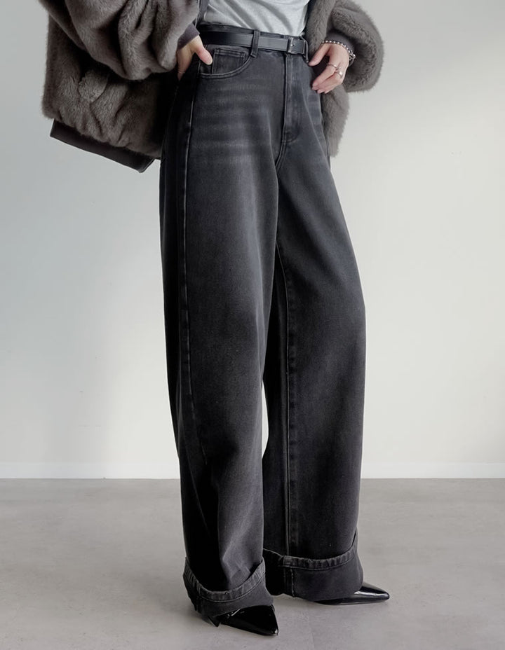 【TIME SALE 15%OFF】[低身長/高身長サイズ有]コットンロールアップワイドデニムパンツ パンツ 人気レディースファッション通販 リエディ