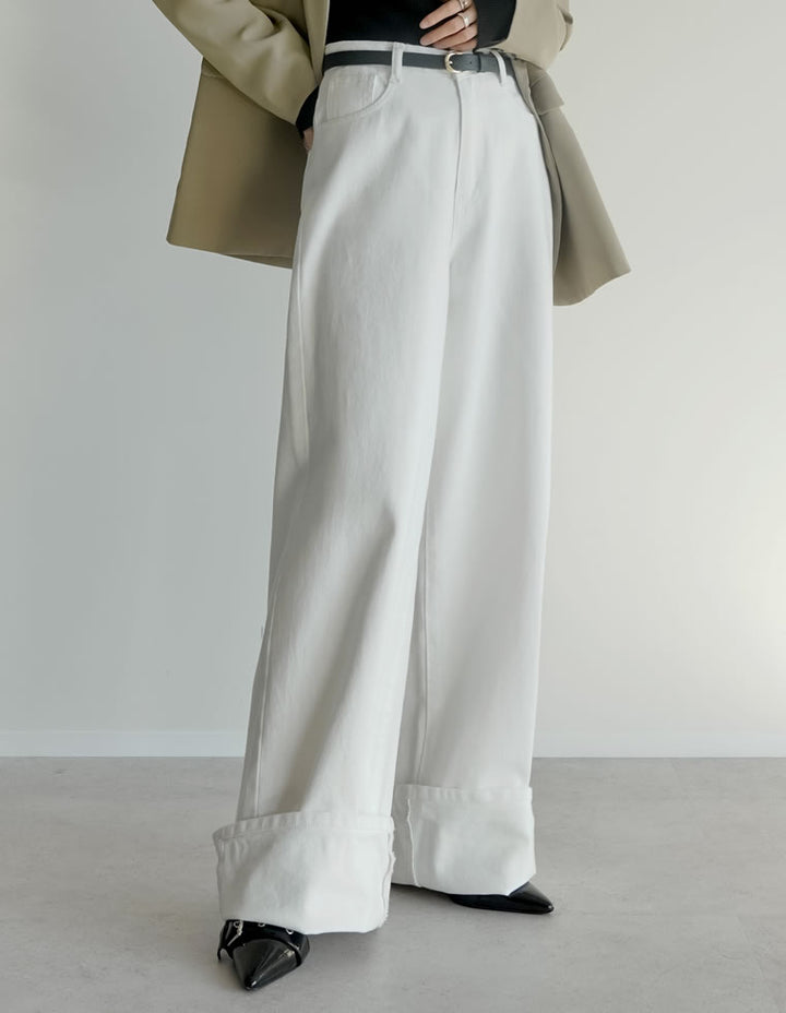 【TIME SALE 15%OFF】[低身長/高身長サイズ有]コットンロールアップワイドデニムパンツ パンツ 人気レディースファッション通販 リエディ