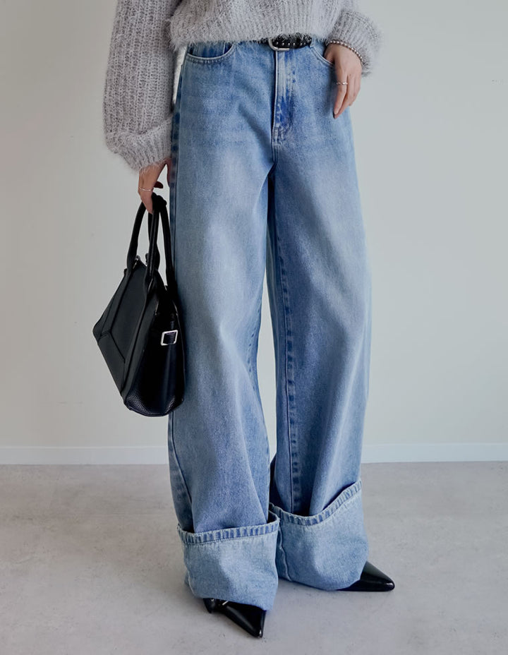 【TIME SALE 15%OFF】[低身長/高身長サイズ有]コットンロールアップワイドデニムパンツ パンツ 人気レディースファッション通販 リエディ