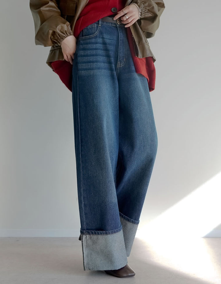 【TIME SALE 15%OFF】[低身長/高身長サイズ有]コットンロールアップワイドデニムパンツ パンツ 人気レディースファッション通販 リエディ