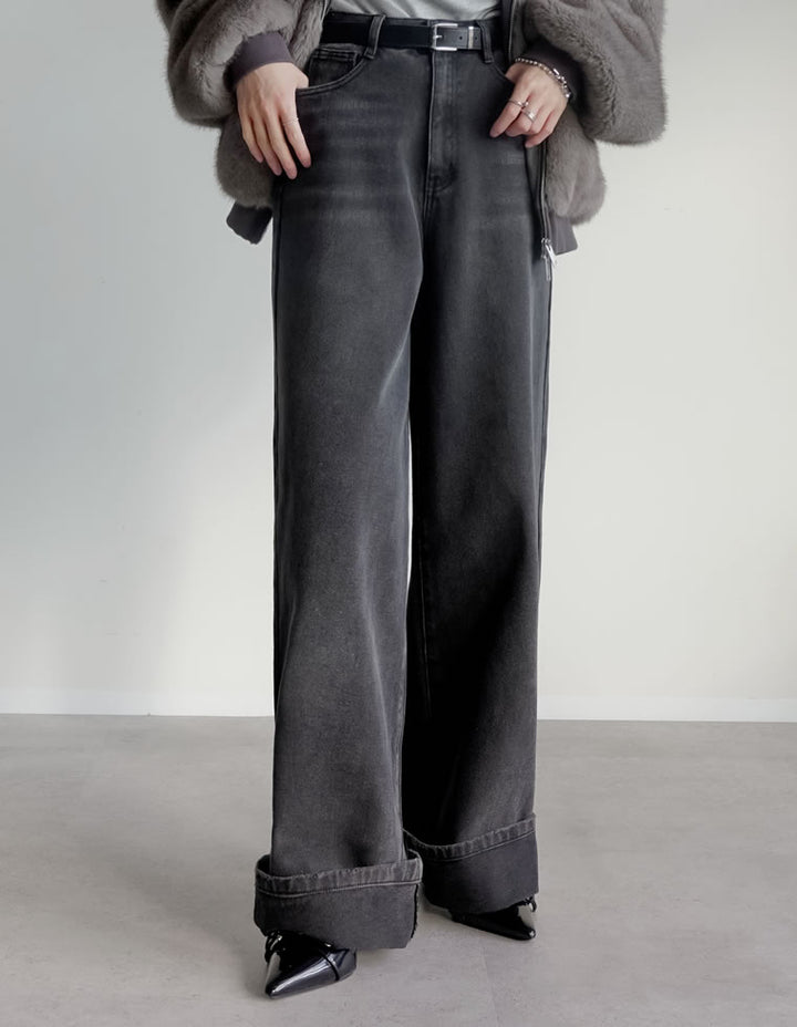 【TIME SALE 15%OFF】[低身長/高身長サイズ有]コットンロールアップワイドデニムパンツ パンツ 人気レディースファッション通販 リエディ