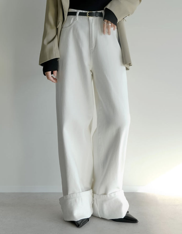 【TIME SALE 15%OFF】[低身長/高身長サイズ有]コットンロールアップワイドデニムパンツ パンツ 人気レディースファッション通販 リエディ