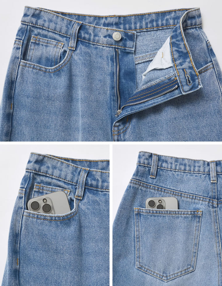 【TIME SALE 10%OFF ¥4,998⇒¥4,498】[2025 SUMMER COLLECTION][低身長/高身長サイズ有][すっきり見え]コットンロールアップワイドデニムパンツ パンツ 人気レディースファッション通販 リエディ