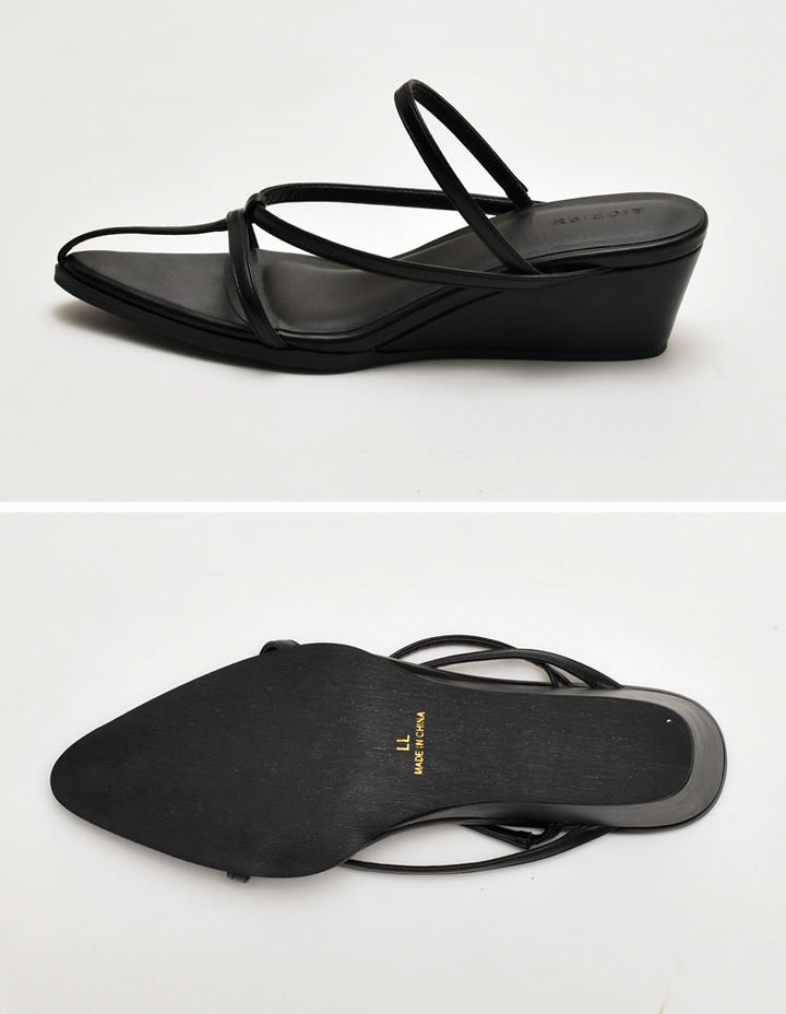 【TIME SALE 20%OFF ¥5,498⇒¥4,398】[大きいサイズ有]Tストラップウェッジソールローヒールサンダル シューズ 人気レディースファッション通販 リエディ